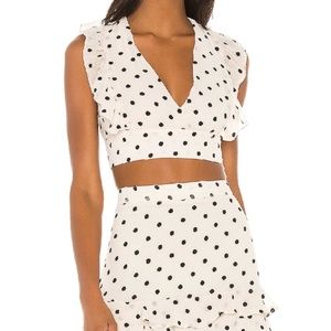 Polka Dot Ruffle Top and Skirt